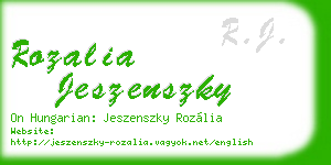 rozalia jeszenszky business card